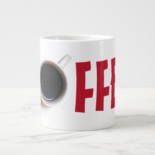 KOFFIE-tekst Grote Koffiekop (Voorkant)