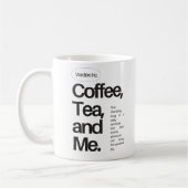 Koffie, thee en ik – Minimalistische statement mok (Links)