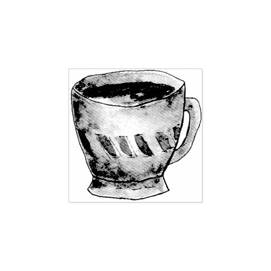 Koffie thee kopje loyaliteitskaart rubberstempel (Afrduk)