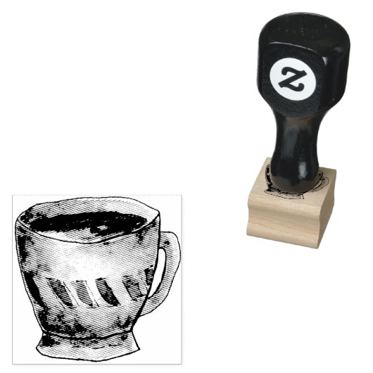 Koffie thee kopje loyaliteitskaart rubberstempel (Gestempeld)