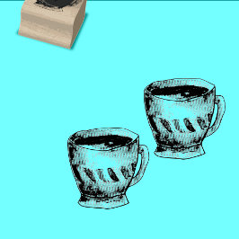 Koffie thee kopje loyaliteitskaart rubberstempel