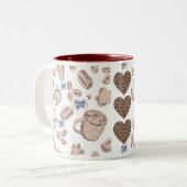 Koffie, thee mok met "Bedankt" bericht (Voorkant links)