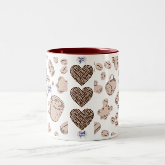 Koffie, thee mok met "Bedankt" bericht (Center)