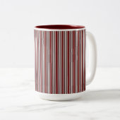 Koffie Thee Mokken, Bourgogne Stripe Bee Kind Bumb Tweekleurige Koffiemok (Voorkant rechts)