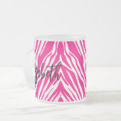 Koffie Thee Mokken, Hot Pink Leopard Matglas Koffiemok (Voorkant links)