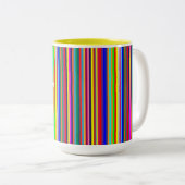 Koffie Thee Mokken, Kleuren van de Wereld Stripes Tweekleurige Koffiemok (Voorkant rechts)