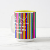 Koffie Thee Mokken, Kleuren van de Wereld Stripes Tweekleurige Koffiemok (Voorkant links)