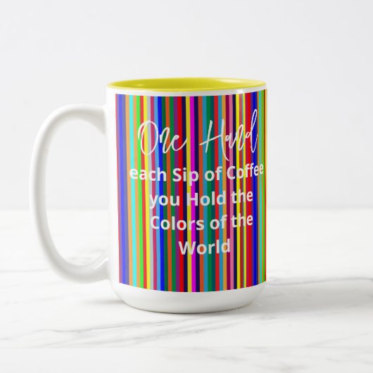 Koffie Thee Mokken, Kleuren van de Wereld Stripes Tweekleurige Koffiemok (Links)