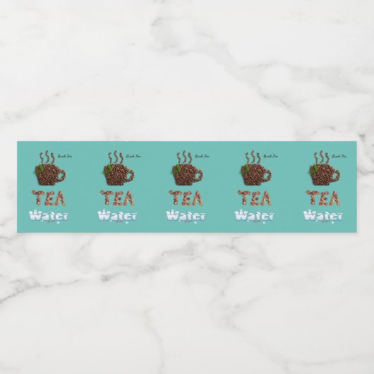 Koffie Thee of water. Waterfles Etiket (Enkel label)