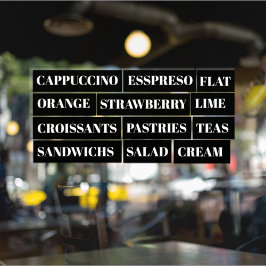 Koffie Thee Salades Raam Vinyls Transparant | Eten Raamsticker