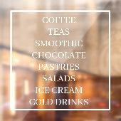 Koffie Thee Salades Ramen Transparant | Eten Raamsticker (Vel 2)