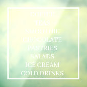 Koffie Thee Salades Ramen Transparante Raamsticker (Vel 3)