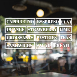 Koffie Thee Salades Ramen Venster Vinyls Transpara Raamsticker