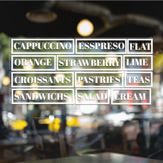 Koffie Thee Salades Ramen Venster Vinyls Transpara Raamsticker