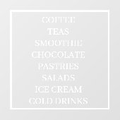 Koffie Thee Salades Ramen Venster Vinyls Transpara Raamsticker (Vel)