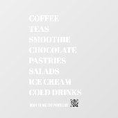 Koffie Thee Salades Ramen Venster Vinyls Transpara Raamsticker (Vel)