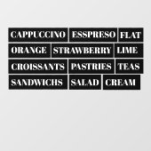 Koffie Thee Salades Venster Vinyl Transparant | Et Raamsticker (Vel)