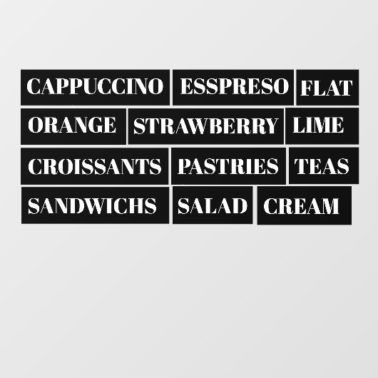 Koffie Thee Salades Venster Vinyls Transparant | E Raamsticker (Vel)