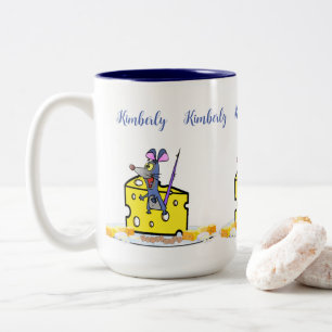Koffie Theekoppen, Muis Kaas Tweekleurige Koffiemok