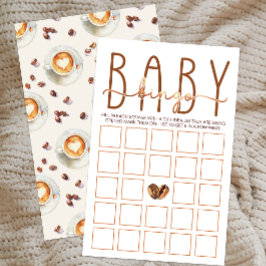 Koffie Thema Baby shower Baby Bingo Game Kaart
