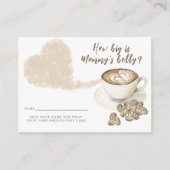 Koffie thema Baby shower Hoe groot is mama's buik Informatiekaartje (Voorkant)