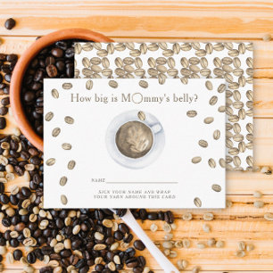Koffie thema Baby shower Hoe groot is mama's buik Informatiekaartje