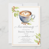 Koffie Thema Bruids Douche Uitnodiging (Voorkant)