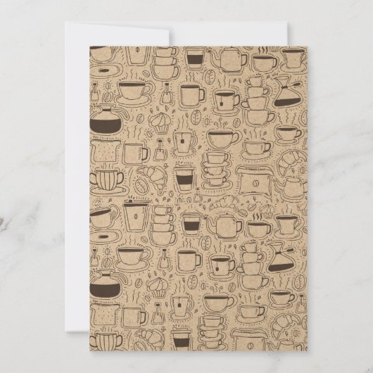 Koffie thema bruids douche uitnodiging (Achterkant)