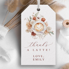 Koffie-thema Bruiloft Favor: Thanks a Latte Cadeaulabel
