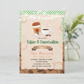 Koffie thema feestuitnodiging kaart (Staand voorkant)