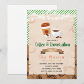 Koffie thema feestuitnodiging kaart (Voorkant / Achterkant)