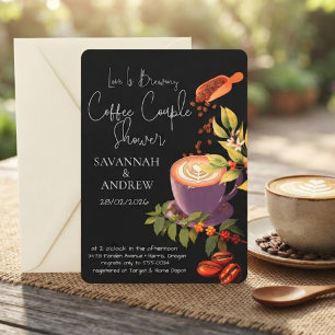 Koffie thema koppel shower uitnodiging