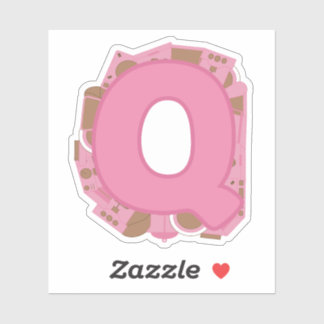 Koffie Thema Letter Q Aangepaste gesneden Vinyl St Sticker