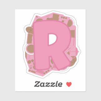 Koffie Thema Letter R Aangepaste gesneden Vinyl St Sticker