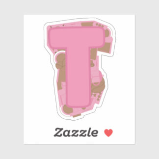 Koffie Thema Letter T Aangepaste gesneden Vinyl St Sticker