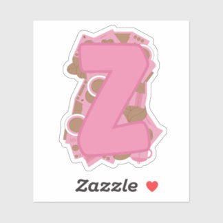 Koffie Thema Letter Z Aangepaste gesneden Vinyl St Sticker