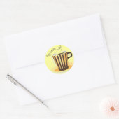 Koffie-thema verjaardag envelop afdichtingen ronde sticker (Envelop)