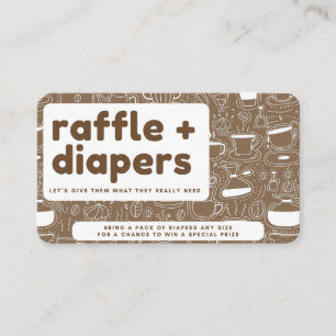 Koffie Theme Douche Luier Raffle Enclosure Kaart