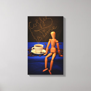 Koffie - Tijd Canvas Afdruk