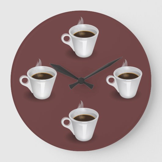 Koffie-tijdwandklok Grote Klok (Voorkant)