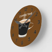 Koffie-tijdwandklok Ronde Klok (Hoek)