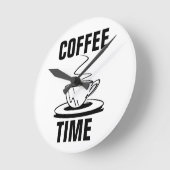 KOFFIE TIME RETRO WALL CLOCK RONDE KLOK (Hoek)