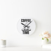 KOFFIE TIME RETRO WALL CLOCK RONDE KLOK (Huis)