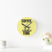 KOFFIE TIME RETRO WALL CLOCK RONDE KLOK (Huis)