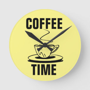 KOFFIE TIME RETRO WALL CLOCK RONDE KLOK