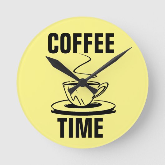 KOFFIE TIME RETRO WALL CLOCK RONDE KLOK (Voorkant)