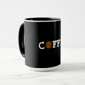 KOFFIE Token Goed voor Een Zwart Mok (Voorkant links)