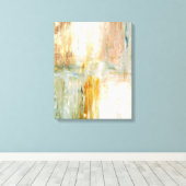 'Koffie' Turquoise en Abstracte kunstschildering v Canvas Afdruk (Insitu (Houten vloer))