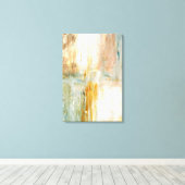 'Koffie' Turquoise en Abstracte kunstschildering v Canvas Afdruk (Insitu (Houten vloer))