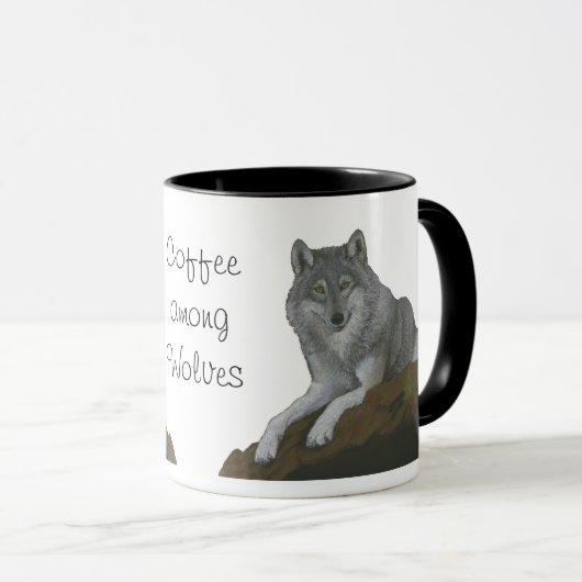 Koffie tussen wolven mok (Voorkant rechts)